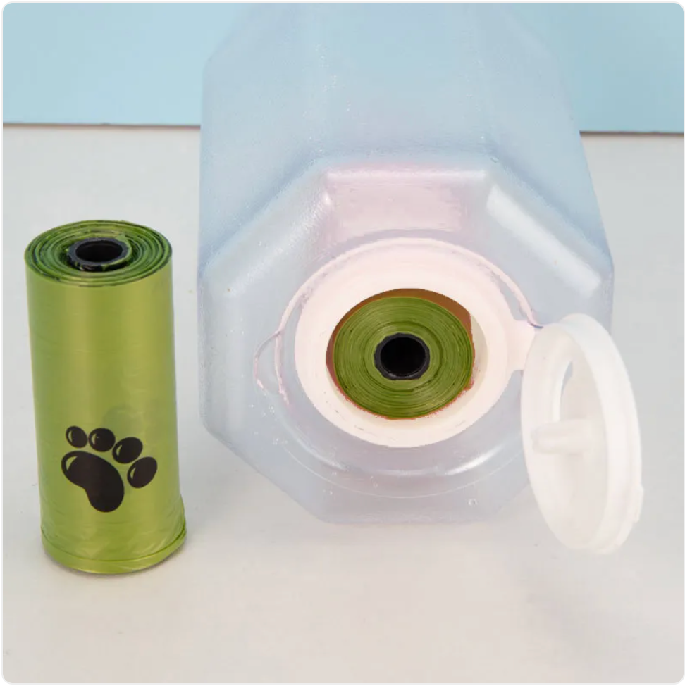 3-in-1 Portable Pet Water Bottle, Feeder & Waste Dispenser